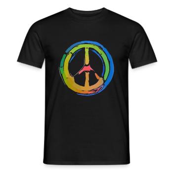 Paix Signe de Paix Amour Harmonie Symbole 2 - T-shirt homme - noir - Devant - AI Model Male 178 light (178cm)