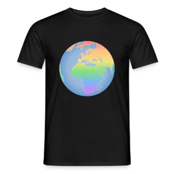 Erde Kontinente Welt LGBT Regenbogen queer Pastell - Männer T-Shirt - Schwarz - Vorne - AI Model Male 178 light (178cm)