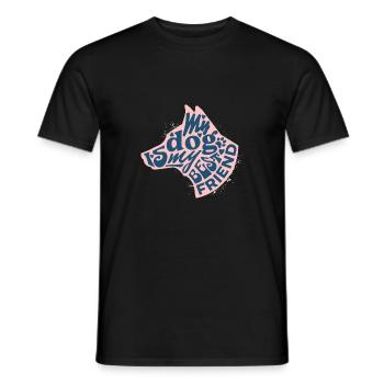My Dog is My Best Friend - Men's T-Shirt - black - Front - AI Model Male 178 light (178cm)