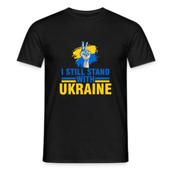 je suis encore soutiens Ukraine - T-shirt homme - noir - Devant - AI Model Male 178 light (178cm)