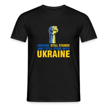 je suis encore soutiens Ukraine - T-shirt homme - noir - Devant - AI Model Male 178 light (178cm)
