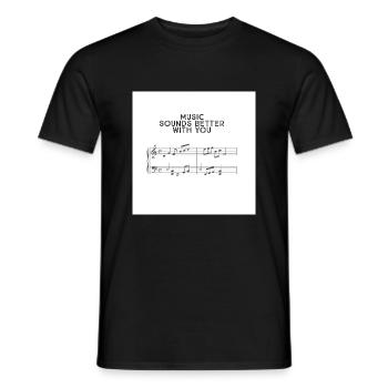 Music - Männer T-Shirt - Schwarz - Vorne - AI Model Male 178 light (178cm)