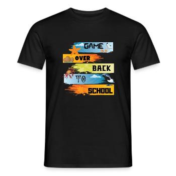 Spiel vorbei zurück zur Schule - Männer T-Shirt - Schwarz - Vorne - AI Model Male 178 light (178cm)