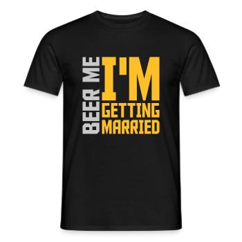 Beer Me Getting Married - Men's T-Shirt - black - Front - AI Model Male 178 light (178cm)