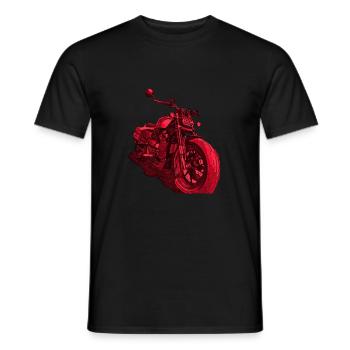 Chopper rouge - T-shirt homme - noir - Devant - AI Model Male 178 light (178cm)