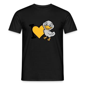 I Love Ducklings Comic - Men's T-Shirt - black - Front - AI Model Male 178 light (178cm)