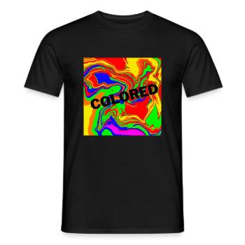 Liquefied and colorful design "COLORED" - Men's T-Shirt - black - Front - AI Model Male 178 light (178cm)