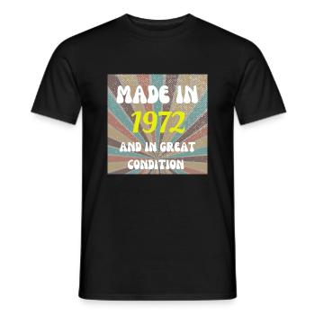 Made In 1972 Funny 50th Birthday Gifts - Men's T-Shirt - black - Front - AI Model Male 178 light (178cm)