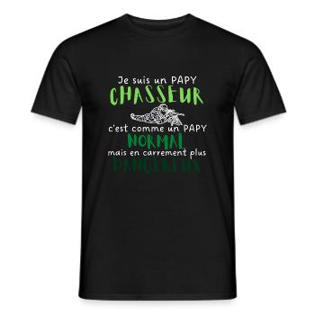 Je suis un papy chasseur comme un papy normal - T-shirt homme - noir - Devant - AI Model Male 178 light (178cm)