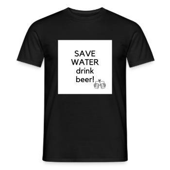 Save Water drink beer - Männer T-Shirt - Schwarz - Vorne - AI Model Male 178 light (178cm)