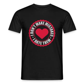 Date Mistakes Quote Logo - Men's T-Shirt - black - Front - AI Model Male 178 light (178cm)
