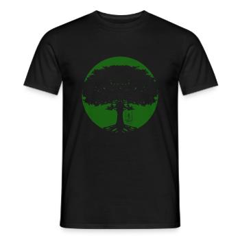 Girl rocks on the tree - Men's T-Shirt - black - Front - AI Model Male 178 light (178cm)