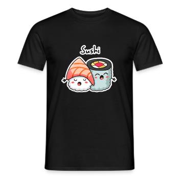 Câliner des sushis sucrés - T-shirt homme - noir - Devant - AI Model Male 178 light (178cm)