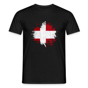 Denmark copenhagen danish scandinavia flag - Men's T-Shirt - black - Front - AI Model Male 178 light (178cm)