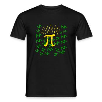 Pi Green and Yellow Flashes Maths Engineer Science - Men's T-Shirt - black - Front - AI Model Male 178 light (178cm)