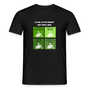ce que je fais durant mon temps libre tortue - T-shirt homme - noir - Devant - AI Model Male 178 light (178cm)