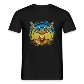 Cerf - T-shirt homme - noir - Devant - AI Model Male 178 light (178cm)