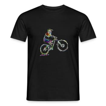 MTB Mountainbike - Männer T-Shirt - Schwarz - Vorne - AI Model Male 178 light (178cm)