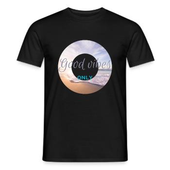 I love clothes / Good vibes only - Männer T-Shirt - Schwarz - Vorne - AI Model Male 178 light (178cm)