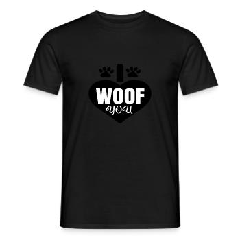I woof you - Men's T-Shirt - black - Front - AI Model Male 178 light (178cm)