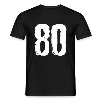 80 Zahl Trikot - Männer T-Shirt - Schwarz - Vorne - AI Model Male 178 light (178cm)