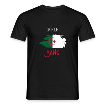 on a le sang Algérie - T-shirt homme - noir - Devant - AI Model Male 178 light (178cm)