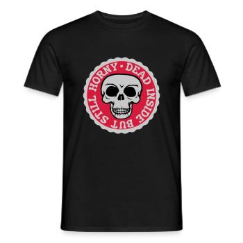 dead inside but horny - Men's T-Shirt - black - Front - AI Model Male 178 light (178cm)