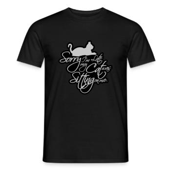 désolé chat était assis - T-shirt homme - noir - Devant - AI Model Male 178 light (178cm)