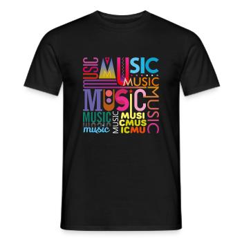 Musique drôle jazz retro song hipster vinyl rock - T-shirt homme - noir - Devant - AI Model Male 178 light (178cm)