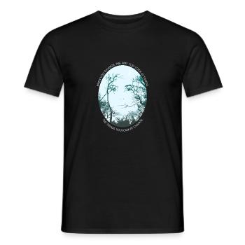 Inspirierender Spruch Bäume Philosophie Wald Zitat - Männer T-Shirt - Schwarz - Vorne - AI Model Male 178 light (178cm)