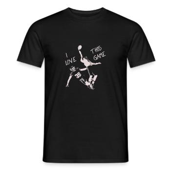 Football Spruch I love this game Catch Receiver - Männer T-Shirt - Schwarz - Vorne - AI Model Male 178 light (178cm)