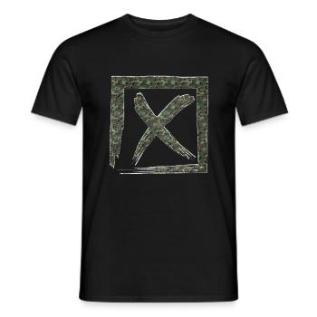 Forme de symbole typographie lettre Alphabet X - T-shirt homme - noir - Devant - AI Model Male 178 light (178cm)