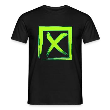Forme de symbole typographie lettre Alphabet X - T-shirt homme - noir - Devant - AI Model Male 178 light (178cm)