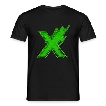 Forme de symbole typographie lettre Alphabet X - T-shirt homme - noir - Devant - AI Model Male 178 light (178cm)