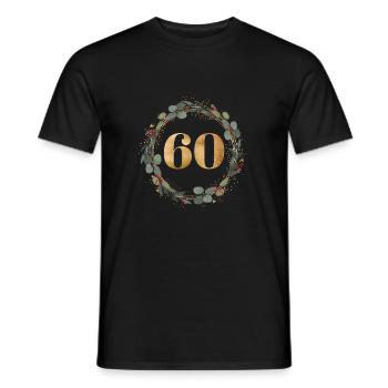 60 Zahl Kranz - Männer T-Shirt - Schwarz - Vorne - AI Model Male 178 light (178cm)