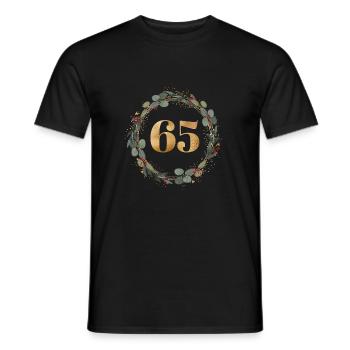 65 Number wreath - Men's T-Shirt - black - Front - AI Model Male 178 light (178cm)