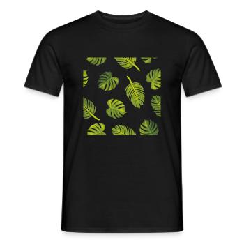 Muster mit tropischen Blättern - Männer T-Shirt - Schwarz - Vorne - AI Model Male 178 light (178cm)