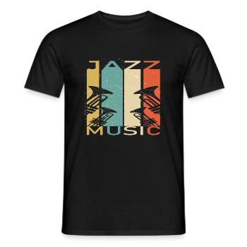 Jazz Music Vintage Trumpet - Männer T-Shirt - Schwarz - Vorne - AI Model Male 178 light (178cm)