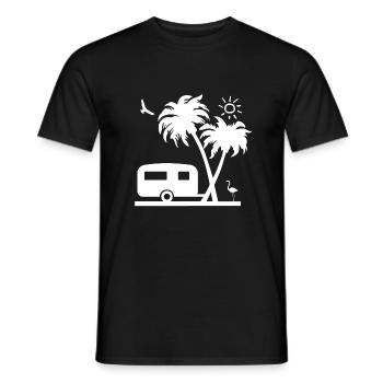 Camping - Men's T-Shirt - black - Front - AI Model Male 178 light (178cm)