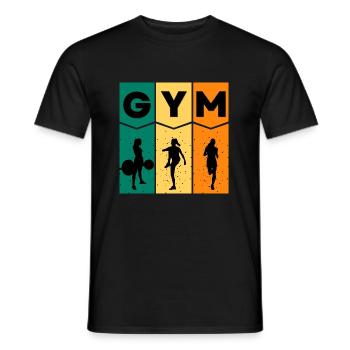 GYM Chemise Femme - T-shirt homme - noir - Devant - AI Model Male 178 light (178cm)