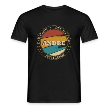 ANDRE DER MAN DER MYTHOS DIE LEGENDE - Männer T-Shirt - Schwarz - Vorne - AI Model Male 178 light (178cm)
