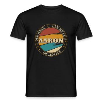 AARON DER MAN DER MYTHOS DIE LEGENDE - Männer T-Shirt - Schwarz - Vorne - AI Model Male 178 light (178cm)