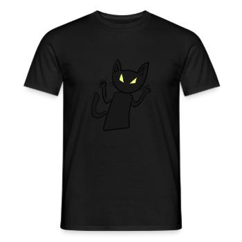 gruselige Katze - Männer T-Shirt - Schwarz - Vorne - AI Model Male 178 light (178cm)