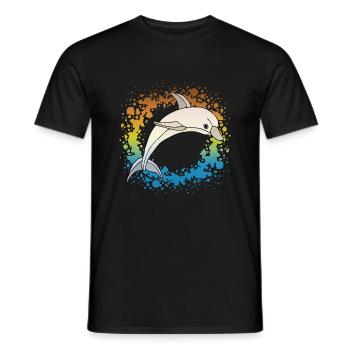 Delfin - Männer T-Shirt - Schwarz - Vorne - AI Model Male 178 light (178cm)