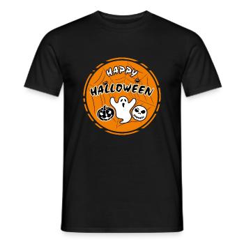 Drôle d’autocollant d’Halloween pour un design festif - T-shirt homme - noir - Devant - AI Model Male 178 light (178cm)