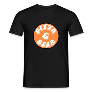 Pizza - Männer T-Shirt - Schwarz - Vorne - AI Model Male 178 light (178cm)