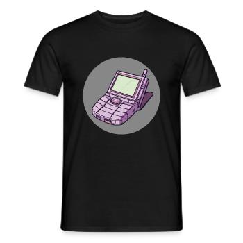 An old skool mobile phone - Men's T-Shirt - black - Front - AI Model Male 178 light (178cm)
