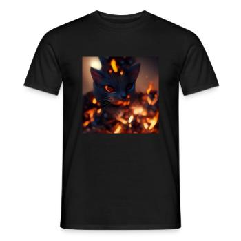 Chat maître du feu - T-shirt homme - noir - Devant - AI Model Male 178 light (178cm)
