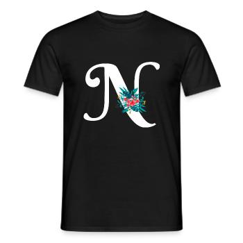 Buchstabe N geblümt - Männer T-Shirt - Schwarz - Vorne - AI Model Male 178 light (178cm)