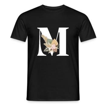 Buchstabe M Blumen - Männer T-Shirt - Schwarz - Vorne - AI Model Male 178 light (178cm)